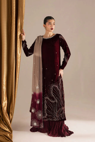 VANYA NEW MAROON VELVET PARTY WEAR